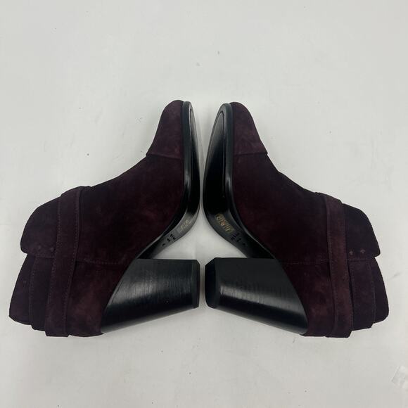 Rag & Bone Harrow Leather Booties In PURPLE Suede Size EU 38 US Size 8 - Picture 6 of 10